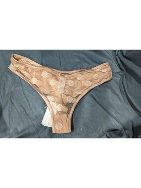 ERES AUTOMNE SATIN TRIMMED POLKA DOT LACE BISCUIT BRIEF SIZE 40 US 8